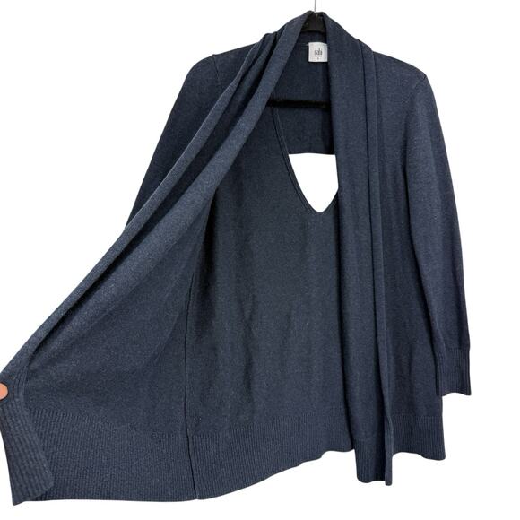 CAbi Victoria Open Front Cardigan Women size Small Blue Cut out Back #3360 - Picture 2 of 8
